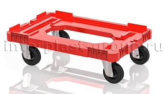 Тележка пластиковая с отверстием без тормозов усиленная красная в Махачкале
