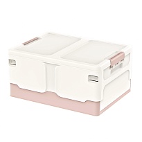 Ящик пластиковый складной белый, дно розовое, 480х360х240 мм в Махачкале Ящик пластиковый складной белый, дно розовое, 480х360х240 мм в Махачкале