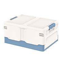 Ящик пластиковый складной белый, дно синее, 480х360х240 мм в Махачкале Ящик пластиковый складной белый, дно синее, 480х360х240 мм в Махачкале