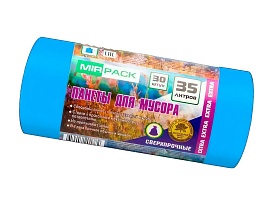 Мешки для мусора 35 л, ароматизированные, синие, в рулоне 30 шт., ПНД, 12 мкм, 640х500 мм, EXTRA, 3530661 в Махачкале