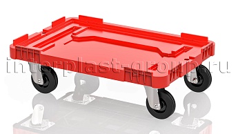 Тележка пластиковая сплошная без тормозов красная в Махачкале Тележка пластиковая сплошная без тормозов красная в Махачкале