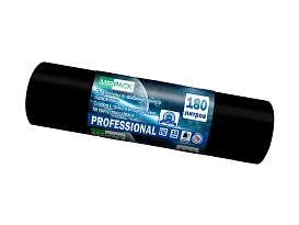 Мешки для мусора 180 л, ароматизированные, черные, в рулоне 10 шт., ПВД, 30 мкм, 1100х930 мм, PROFESSIONAL, 1801044 в Махачкале