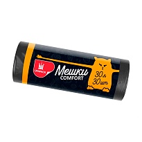 Мешки для мусора 30 л, черные, в рулоне 30 шт., ПНД, 7 мкм, 560х480 мм, Comfort, М0291 (МН 30-30ч) в Махачкале Мешки для мусора 30 л, черные, в рулоне 30 шт., ПНД, 7 мкм, 560х480 мм, Comfort, М0291 (МН 30-30ч) в Махачкале