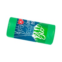 Мешки для мусора 30 л, биоразлагаемые, зеленые, в рулоне 30 шт., ПНД, 7 мкм, 560х480 мм, БИО, МБ2110 (МНБ 30-30ж) в Махачкале