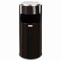 Урна с пепельницей 27 л, нержавеющая сталь, черная, LAIMA PROFESSIONAL в Махачкале