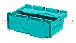 Вкладываемый контейнер KVR 6422 усиленный с распашной крышкой бирюзовый