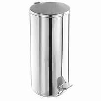 Урна для мусора с педалью, усиленное, Титан, 50 л, кольцо под мешок, нержавеющая сталь, хром в Махачкале