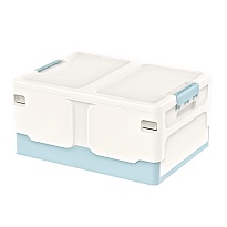 Ящик пластиковый складной белый, дно голубое, 480х360х240 мм в Махачкале