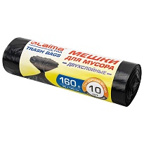 Мешки для мусора 160 л, черные, в рулоне 10 шт., ПВД, 30 мкм, 1200х900 мм, LAIMA ULTRA, 607694 в Махачкале