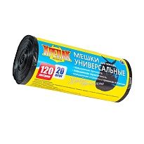 Мешки для мусора 120 л, черные, в рулоне 20 шт., ПНД, 15 мкм, 1100х700 мм, Крепак, 4607075710207 в Махачкале Мешки для мусора 120 л, черные, в рулоне 20 шт., ПНД, 15 мкм, 1100х700 мм, Крепак, 4607075710207 в Махачкале