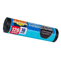 Мешки для мусора 120 л, с ушками, черные, в рулоне 10 шт., ПНД, 15 мкм, 1100х700 мм, Крепак, 4607075710474 в Махачкале Мешки для мусора 120 л, с ушками, черные, в рулоне 10 шт., ПНД, 15 мкм, 1100х700 мм, Крепак, 4607075710474 в Махачкале