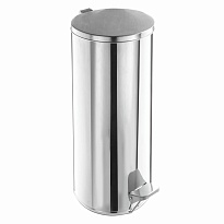 Ведро для мусора с педалью, усиленное, Титан, 30 л, кольцо под мешок, нержавеющая сталь, хром в Махачкале