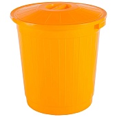 Мусорный бак с крышкой 80 л желтый