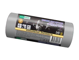 Мешки для мусора 240 л, ароматизированные, серые, в рулоне 10 шт., ПВД 40 мкм, 1500х1100 мм, СИЛАЧИ, sil240111101 в Махачкале