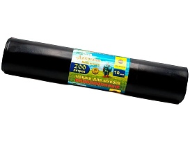 Мешки для мусора 200 л, ароматизированные, черные, в рулоне 10 шт., ПВД, 100 мкм, 1200х800 мм, Добрыня, Dob20010black в Махачкале