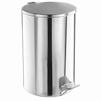 Ведро для мусора с педалью, усиленное, Титан, 20 л, кольцо под мешок, нержавеющая сталь, хром в Махачкале Ведро для мусора с педалью, усиленное, Титан, 20 л, кольцо под мешок, нержавеющая сталь, хром в Махачкале