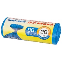 Мешки для мусора 90 л, синие, в рулоне 20 шт., ПНД, 14 мкм, 900х700 мм, LAIMA ULTRA, 607693 в Махачкале Мешки для мусора 90 л, синие, в рулоне 20 шт., ПНД, 14 мкм, 900х700 мм, LAIMA ULTRA, 607693 в Махачкале