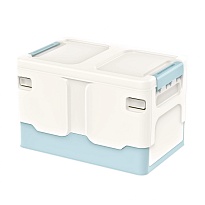 Ящик пластиковый складной белый, дно голубое, 370х240х240 мм в Махачкале Ящик пластиковый складной белый, дно голубое, 370х240х240 мм в Махачкале