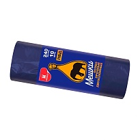 Мешки для мусора 240 л, синие, рулон 10 шт., ПВД 36 мкм, 1350х900 мм, Уфа Пак, МВ1854 (МВ 240-10с) в Махачкале