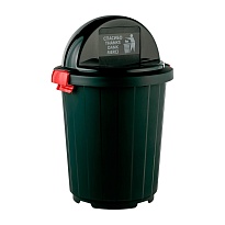 Мусорный бак с крышкой - клавишей 105 л темно-зеленый 105 темно-зеленый в Махачкале