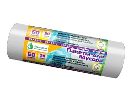 Мешки для мусора 60 л, белые, в рулоне 20 шт., ПНД, 7 мкм, 700х600 мм, MIRPACK Classik, 602052 в Махачкале Мешки для мусора 60 л, белые, в рулоне 20 шт., ПНД, 7 мкм, 700х600 мм, MIRPACK Classik, 602052 в Махачкале