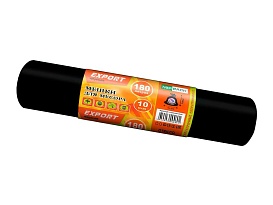 Мешки для мусора 180 л, ароматизированные, черные, в рулоне 10 шт., ПВД, 80 мкм, 1100х930 мм, EXPORT, exp18010142 в Махачкале