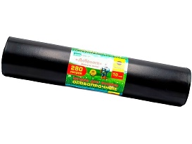Мешки для мусора 280 л, ароматизированные, черные, в рулоне 10 шт., ПВД 110 мкм, 1400х930 мм, Добрыня, Dob28010black в Махачкале Мешки для мусора 280 л, ароматизированные, черные, в рулоне 10 шт., ПВД 110 мкм, 1400х930 мм, Добрыня, Dob28010black в Махачкале