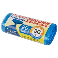 Мешки для мусора 20 л, синие, в рулоне 30 шт., ПНД, 8 мкм, 500х450 мм, LAIMA, 607682 в Махачкале Мешки для мусора 20 л, синие, в рулоне 30 шт., ПНД, 8 мкм, 500х450 мм, LAIMA, 607682 в Махачкале