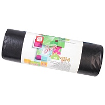 Мешки для мусора 220 л, черные, в рулоне 10 шт., ПВД, 29 мкм, 1100х830 мм, Концепция Быта ЭкоДом, 604924 в Махачкале