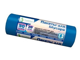 Мешки для мусора 30 л, синие, в рулоне 20 шт., ПНД, 7 мкм, 600х500 мм, MIRPACK Classik, 302041 в Махачкале Мешки для мусора 30 л, синие, в рулоне 20 шт., ПНД, 7 мкм, 600х500 мм, MIRPACK Classik, 302041 в Махачкале
