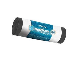 Мешки для мусора 120 л, черные, в рулоне 10 шт., ПНД, 14 мкм, 1100х700 мм, SIBIRSKAYA, 101-008 S в Махачкале