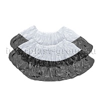 Бахилы бело-черные 1000 шт (500 пар), 48 мкм, двойная подошва, с одной резинкой, Эконом+ в Махачкале