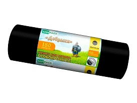 Мешки для мусора 180 л, ароматизированные, черные, в рулоне 10 шт., ПВД, 100 мкм, 1100х930 мм, Добрыня, Dob18010black в Махачкале